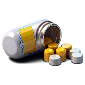 Pill Bottle And Pills PNG Lhm