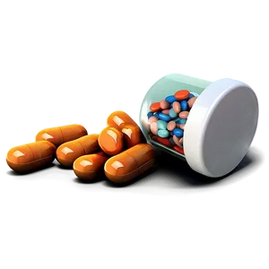 Pill Bottle And Pills PNG Unl1