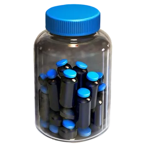 Pill Bottle With Blue Pills Png 05252024 PNG image