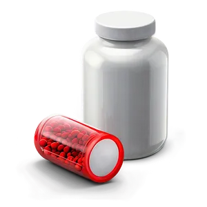 Pill Bottle With Red Pills Png 05252024 PNG image