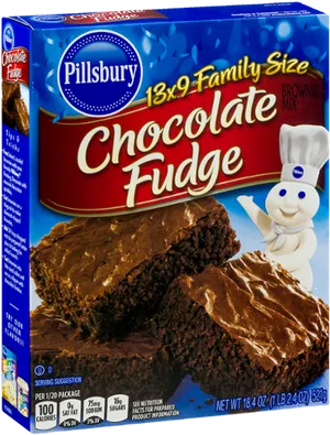 Pillsbury Chocolate Fudge Brownie Mix Box PNG image