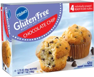 Pillsbury Gluten Free Chocolate Chip Muffins Packaging PNG image