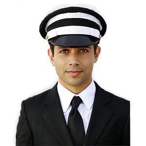 Pilot Hat In Black And White Png Tlp5 PNG image