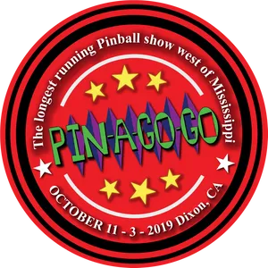 Pinball Show Pina Go Go Event Poster PNG image