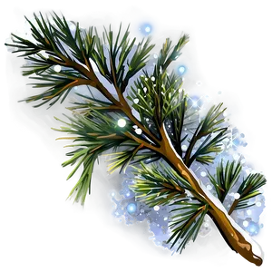 Pine Branch With Snowflakes PNG Kqu PNG
