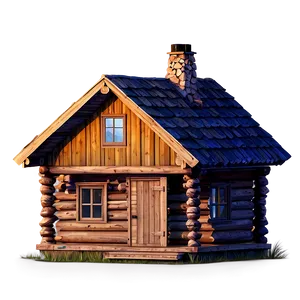 Pine Cabin In The Woods PNG 06132024 PNG