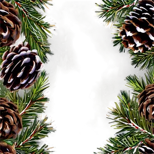 Pine Cone Christmas Border PNG 05252024