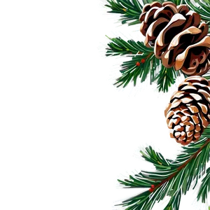 Pine Cone Christmas Border PNG Kfs