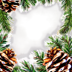 Pine Cone Christmas Border PNG Lqt
