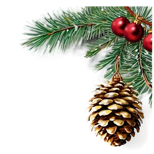 Pine Cone Christmas Border PNG Mwx