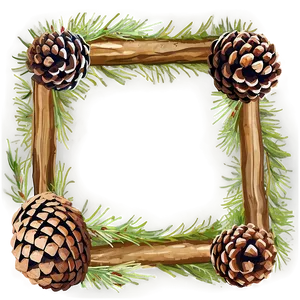 Pine Cone Frame PNG Jos