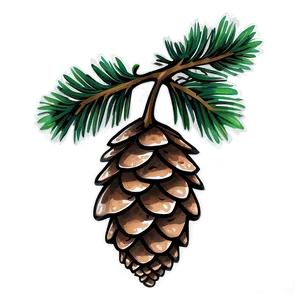 Pine Cone Outline PNG 06202024