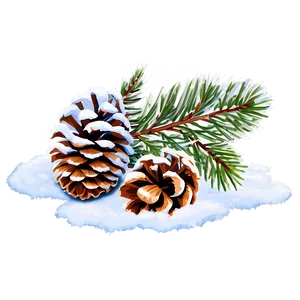 Pine Cone Under Snow PNG Wjk PNG