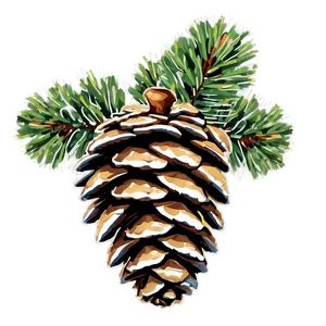 Pine Cone With Branch PNG 90