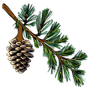 Pine Cone With Branch PNG Oml84 PNG