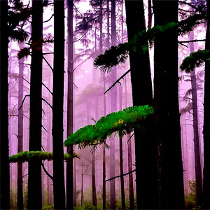 Pine Forest Misty Morning PNG 65 PNG