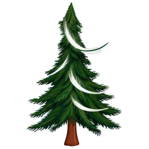 Pine Tree Christmas Outline PNG 06132024