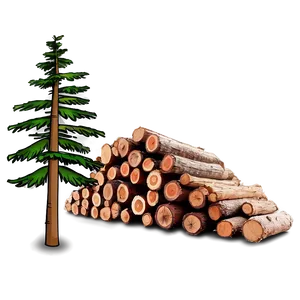 Pine Tree Firewood Stack PNG 74