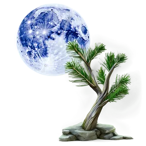 Pine Tree Moonlight Scene Png Lbc PNG image