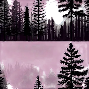 Pine Trees In The Mist PNG Xce36 PNG