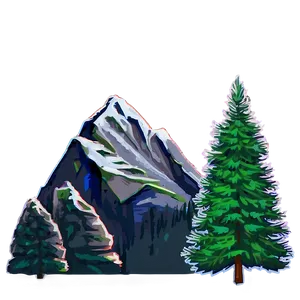 Pine Trees With Mountains PNG Dan67 PNG