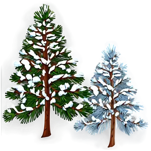 Pine Trees With Snowflakes Png 05252024 PNG image