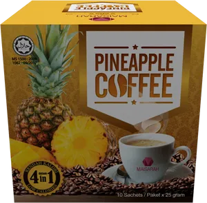 Pineapple Coffee Product Packaging PNG