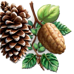 Pinecone And Acorn Combo Png Dmh28 PNG image