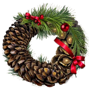 Pinecone Christmas Wreath Png Mop19 PNG image