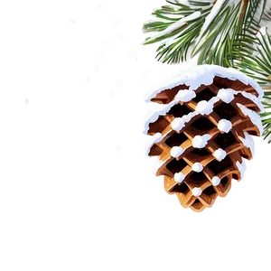 Pinecone In Snow Scene PNG 86