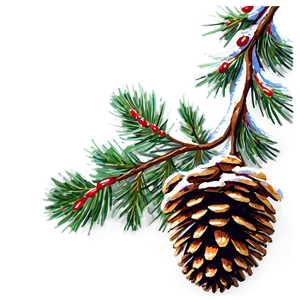 Pinecone With Berries PNG Omv