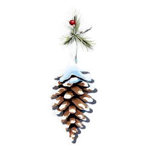 Pinecone With Snowflakes PNG Tjn