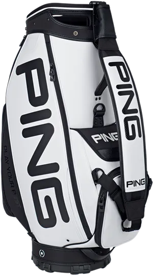 Ping Golf Bag White Black PNG image