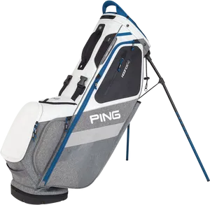 Ping Golf Stand Bag Gray Blue PNG image