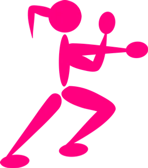 Pink Abstract Female Runner Silhouette