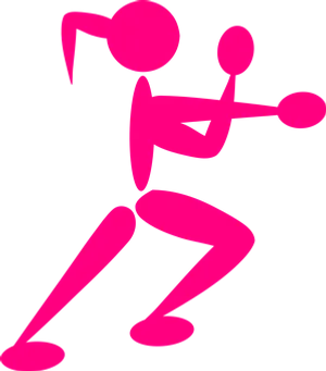 Pink Abstract Female Runner Silhouette PNG image