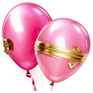 Pink And Gold Balloons Elegance PNG 06122024