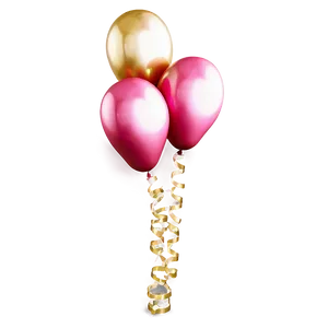 Pink And Gold Balloons Elegance PNG 06122024 PNG