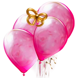 Pink And Gold Balloons Elegance Png Pde PNG image