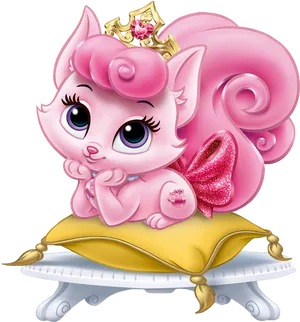 Pink_ Animated_ Kitten_ Princess PNG image