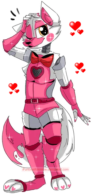 Pink Anthro Foxy Love PNG image