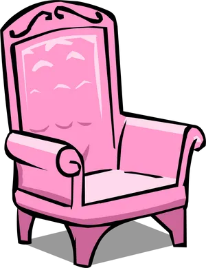 Pink Armchair Cartoon PNG image
