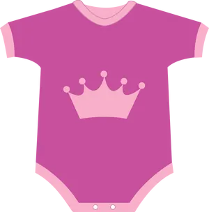 Pink Baby Onesiewith Crown Graphic