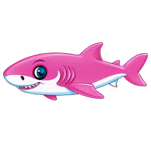 Pink Baby Shark For Coloring Book PNG 49