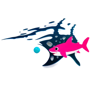 Pink Baby Shark Under The Sea Png 05262024 PNG image