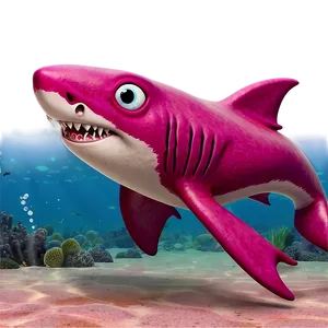 Pink Baby Shark With Ocean Background Png Dai8 PNG image