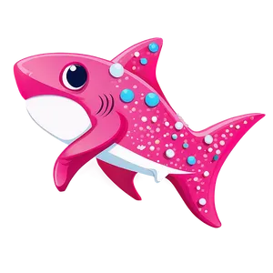 Pink Baby Shark With Stars PNG Yjn