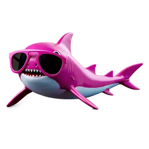 Pink Baby Shark With Sunglasses PNG Ydj76