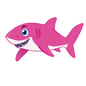 Pink Baby Shark With Waves PNG 66