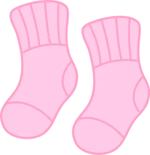 Pink Baby Socks Illustration PNG image